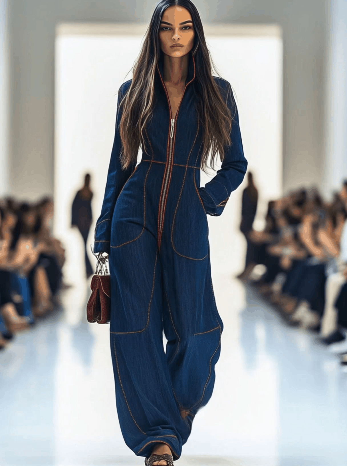 Junia | Retro Wide-Leg Denim Jumpsuit