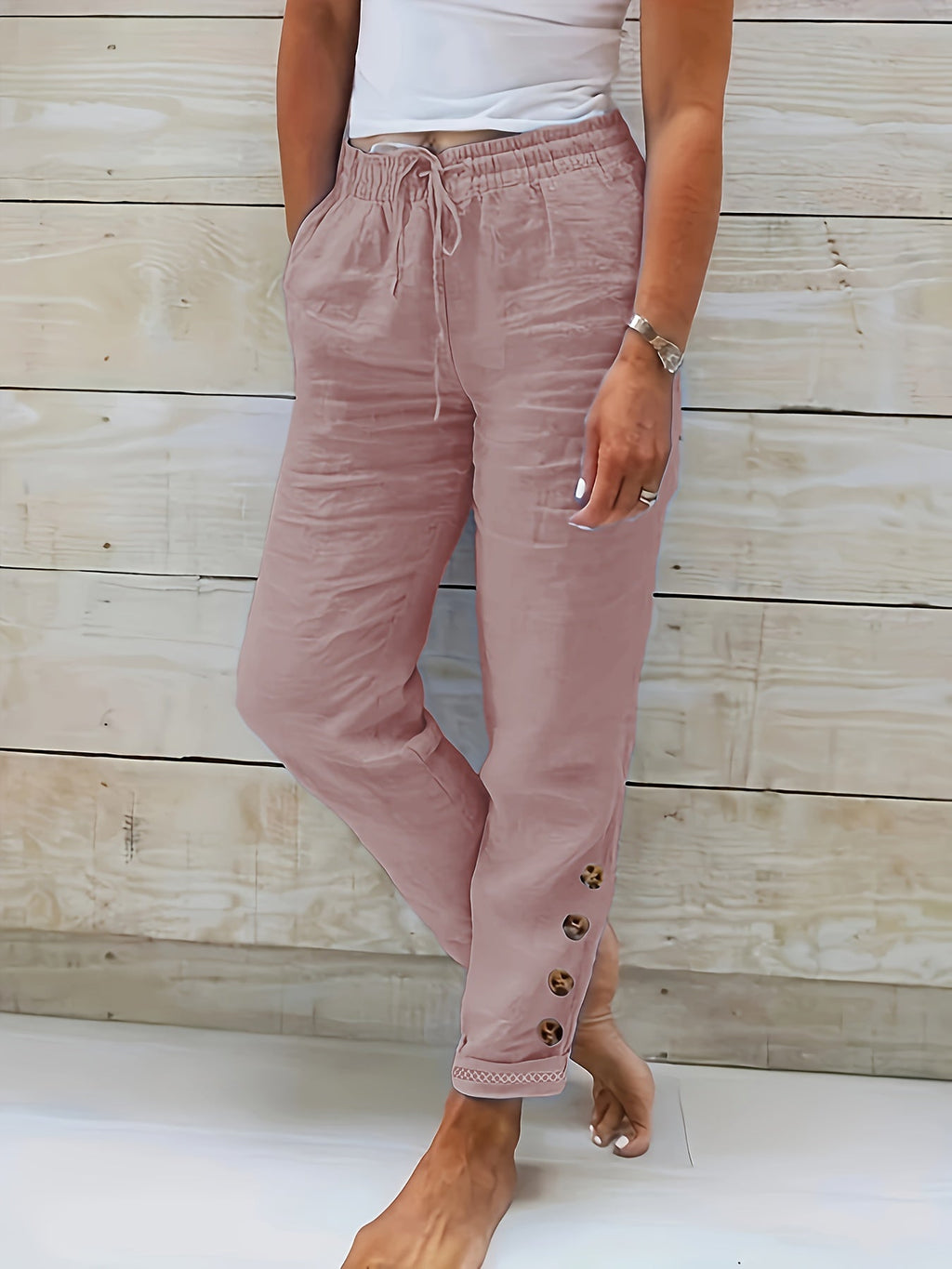 Lana™ - Slim Straight Cotton Pants