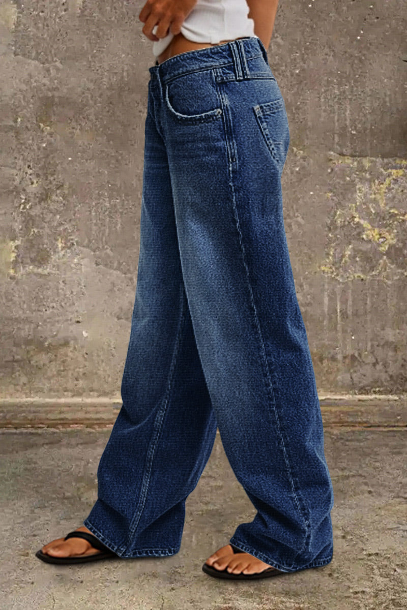 Mid-Rise Straight Fit Denim Jeans