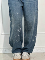 Shiny Carpenter-Style Denim Jeans