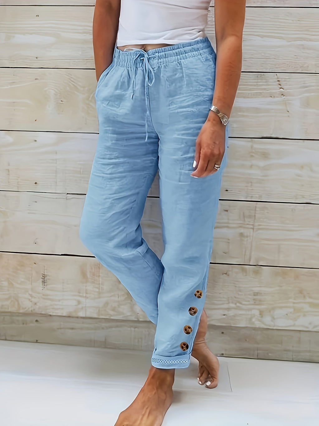 Lana™ - Slim Straight Cotton Pants