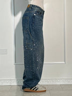 Shiny Carpenter-Style Denim Jeans