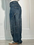 Shiny Carpenter-Style Denim Jeans