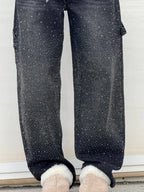 Shiny Carpenter-Style Denim Jeans