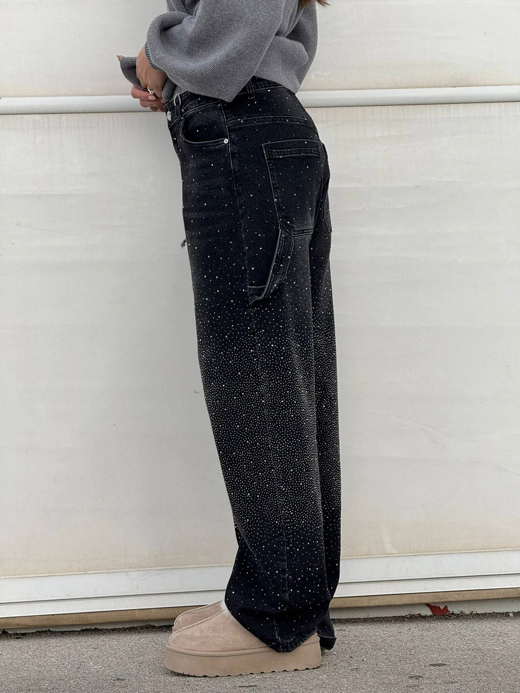 Shiny Carpenter-Style Denim Jeans