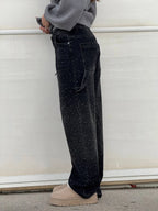 Shiny Carpenter-Style Denim Jeans