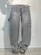 Shiny Carpenter-Style Denim Jeans
