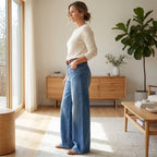 Retro High-Waisted Wide-Leg Jeans for Women