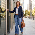Retro High-Waisted Wide-Leg Jeans for Women