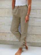 Lana™ - Slim Straight Cotton Pants