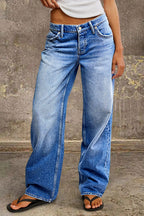 Mid-Rise Straight Fit Denim Jeans