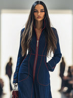 Junia | Retro Wide-Leg Denim Jumpsuit