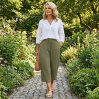 Wide-Leg Capri Pants for Women with Convenient Pockets